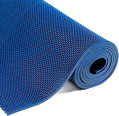 BWKJMY Non Slip Drainage Outdoor Rubber Mat 90x300cm 5.5mm Blue