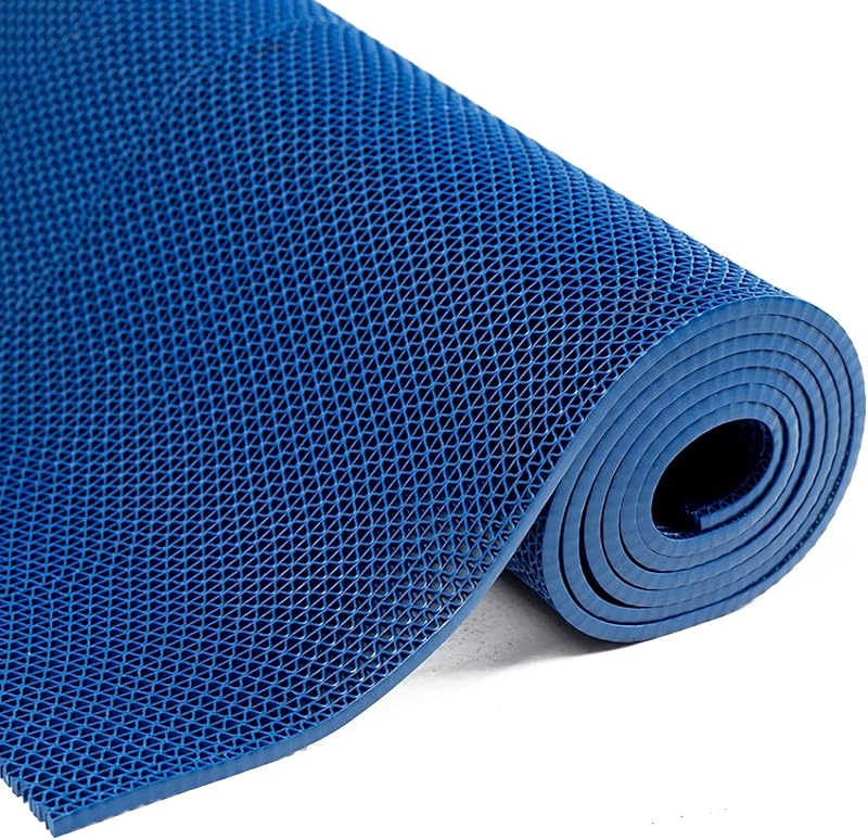 BWKJMY Non Slip Drainage Outdoor Rubber Mat 90x300cm 5.5mm Blue