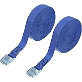 PATIKIL 1" x 30ft Lashing Strap with Buckles, 2 Pcs Cam Buckle Tie Down Straps Adjustable Heavy Duty Secure Cinch Straps Up to 551 lbs for Cargo Kayak Bicycles, Blue
