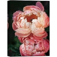 SIGNWIN Canvas Wall Art Orange and Pink Coral Charm Peony Bouquet Floral Flower Oil Painting Impressionism Romantics Closeup Colorful for Living Room, Bedroom, Office - 12x18 inches