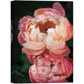 SIGNWIN Canvas Wall Art Orange and Pink Coral...