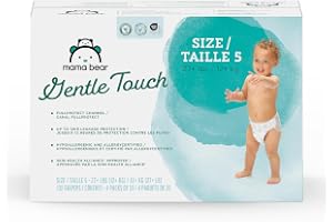 Amazon Brand - Mama Bear Gentle Touch Baby Diapers, Size 5, 27+ lb, Leak Protection, 12 Hours Protection, Wetness Indicator,