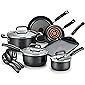 T-fal Signature Nonstick Dishwasher Safe Cookware Set, 12-Piece, Black