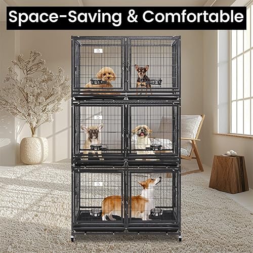 Homey Pet 43 inch Dog Crate Floor Stackable Heavy Duty Dog