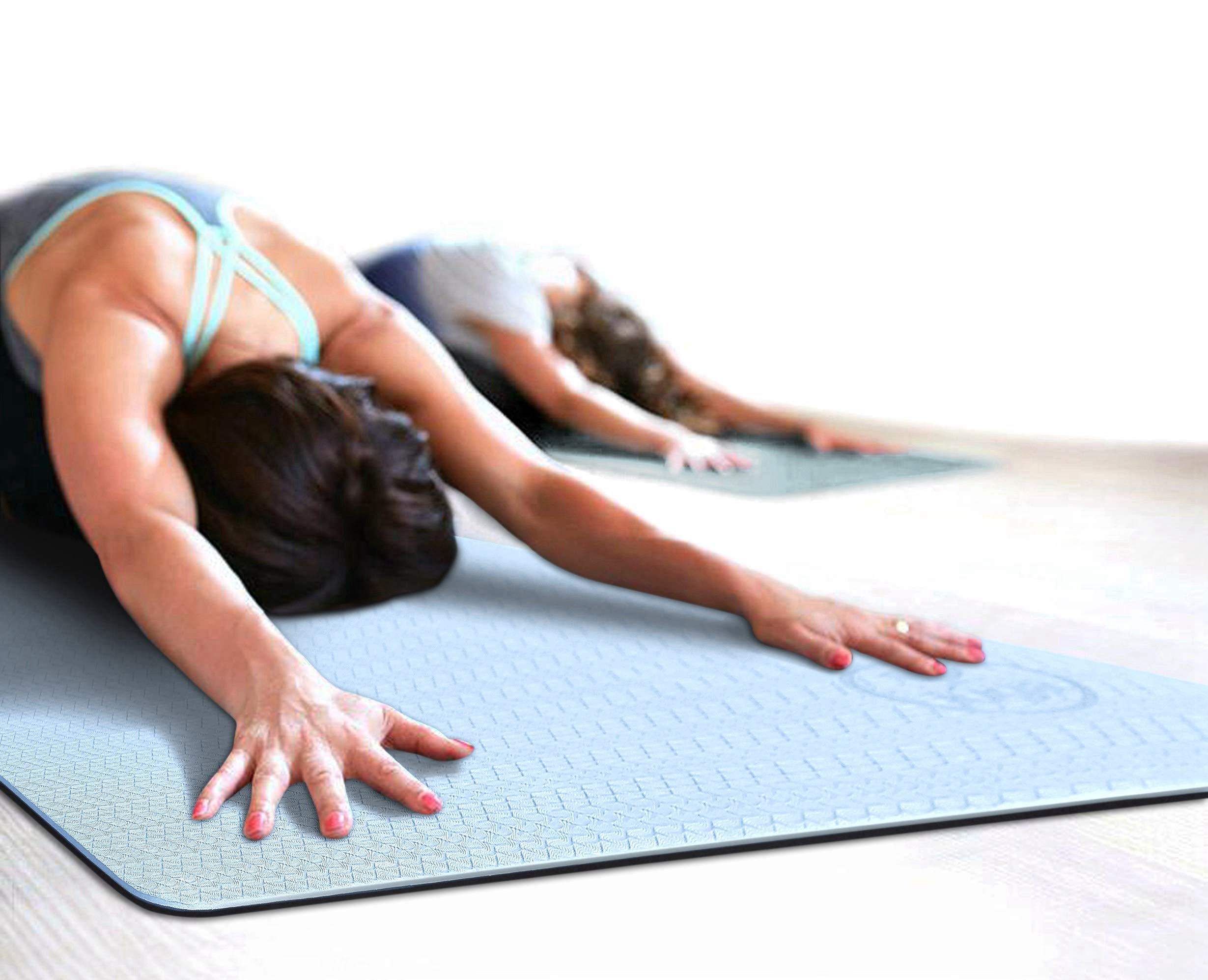 IUGA Yoga Mat Non Slip Textured Surface, Reversible Dual Color, Eco Friendly Yoga Mat with Carrying Strap, Thick Exercise & Workout Mat for Yoga, Pilates and Fitness (72"x 24"x 6mm)