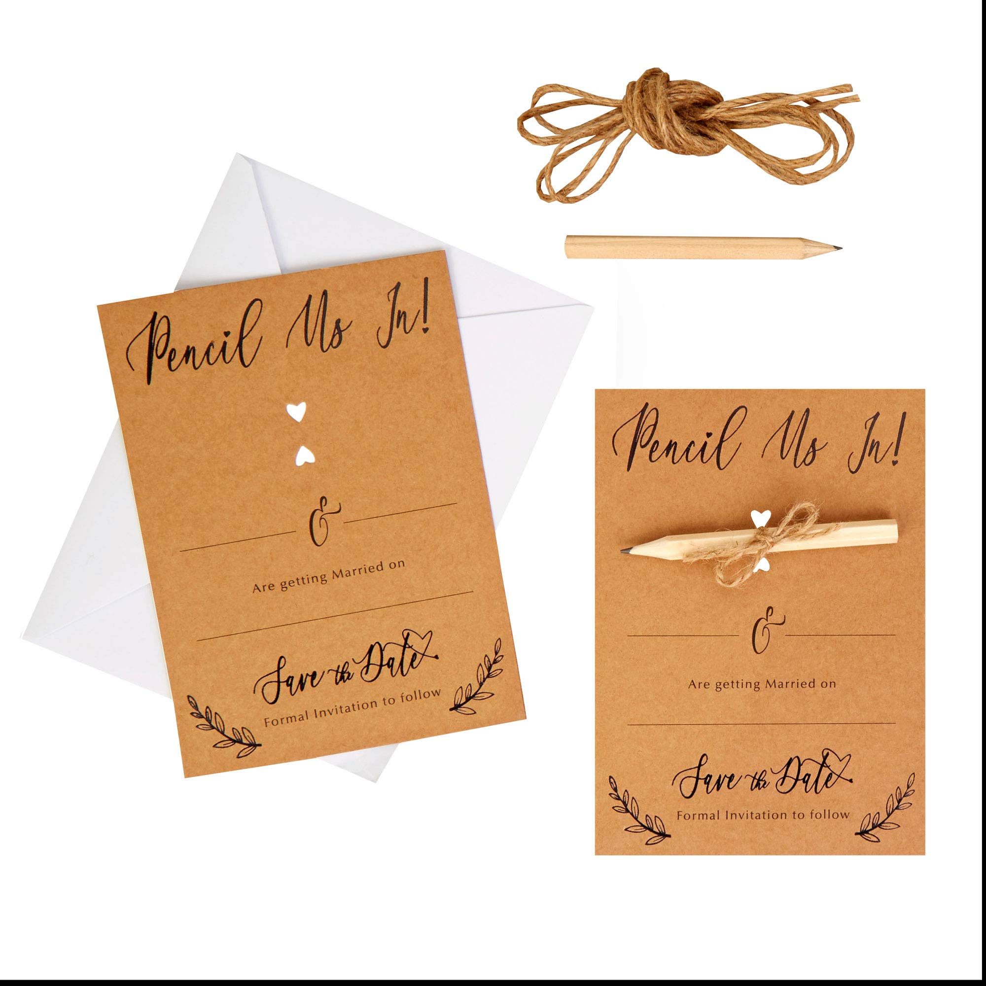 Neviti Hearts & Krafts - Save The Date Cards - 10 Pack