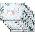 Blissful Living Set of 6 Placemats, Stain Resistant - Decorate Your Kitchen Table with Our Beautiful Rectangle pad placemat (Elegant Joyful Evergreens)