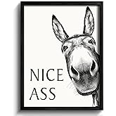 Heiple Framed Bathroom Art Bathroom Wall Decor Farmhouse Home Decor Sets Vintage Funny Wall Art Signs (Black, 11"x14")