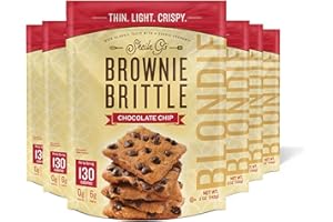 Sheila G's Brownie Brittle – Chocolate Chip Blondie Thin and Crispy Sweet Snacks (Pack of 6, 5 oz), Rich Gourmet Brownie Bites Dessert