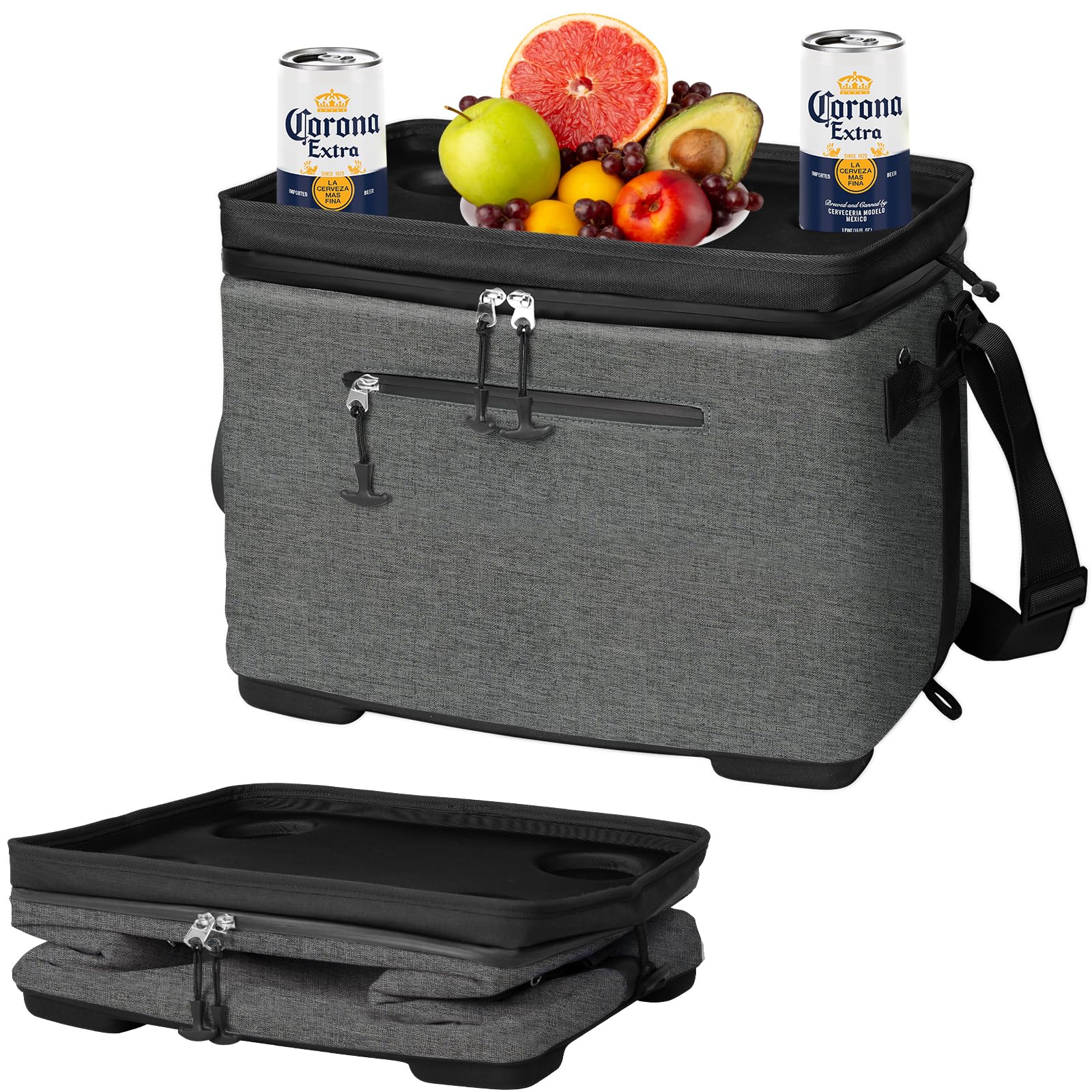 Photo 1 of ADDIMOR 42 Can Collapsible Cooler Box, Versatile Insulated Leakproof Cooler Bag with Lids and 4 Cup Holder, Large Ice Chest for Beach Travel, Camping, Picnic
