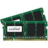 Crucial 4GB kit (2GB x 2) DDR2 800MHz (PC2-6400) CL6 200-pin SODIMM memory upgrade for Mac CT2K2G2S800M / CT2C2G2S800M