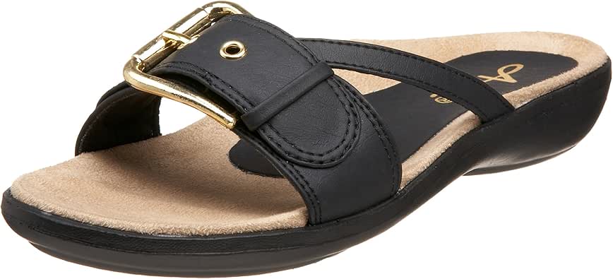 Amazon.com | Annie Women's Daphine Sandal, Black, 6 M US | Sandals