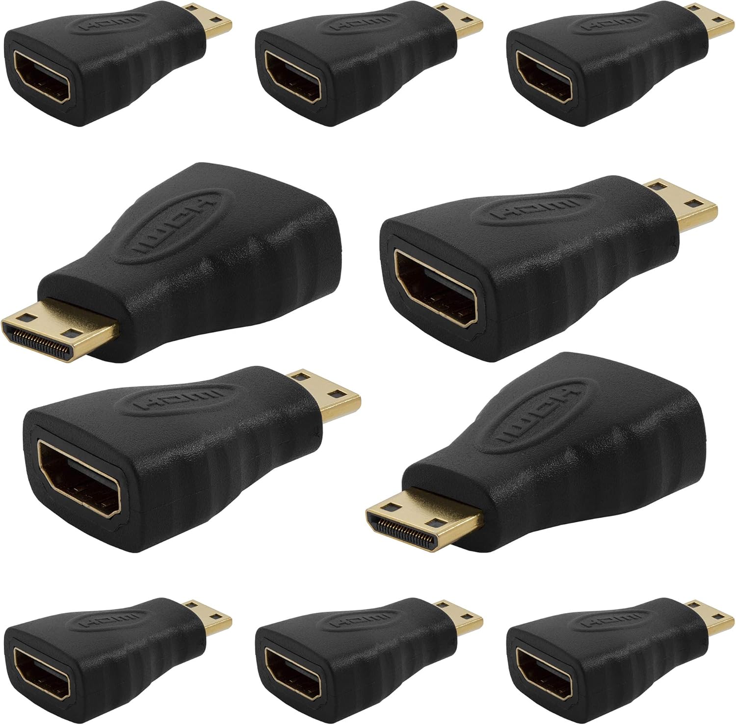 Cmple - [10 PACK] HDMI Male to Female Right Angle Adapter Vertical Flat Left 90 Degree HDMI to HDMI Converter, 4K 3D HDMI Extender for Roku,PS3,PS4,FireStick, Chromecast, Nintendo Switch, HDTV, Laptop: Home Audio & Theater