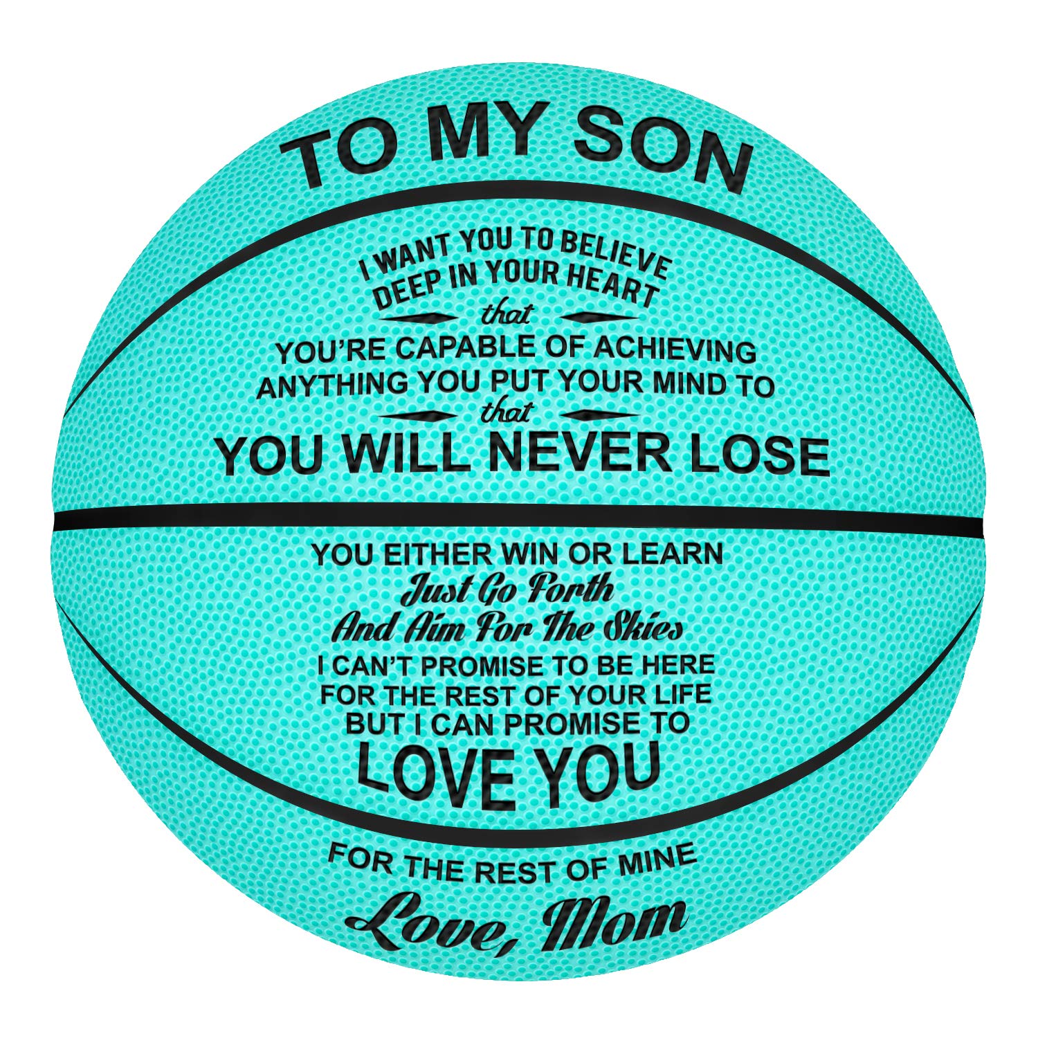 Kenon Customized Engraved Basketballs for Son, Personalized Indoor/Outdoor Game Leather Basketball, Best Gift for Son from Mom (To My Son From Mom)