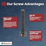 Kozelo 50pcs M4-0.7 x 25mm Socket Head Cap Screws Alloy Steel Black Oxide Grade view 3