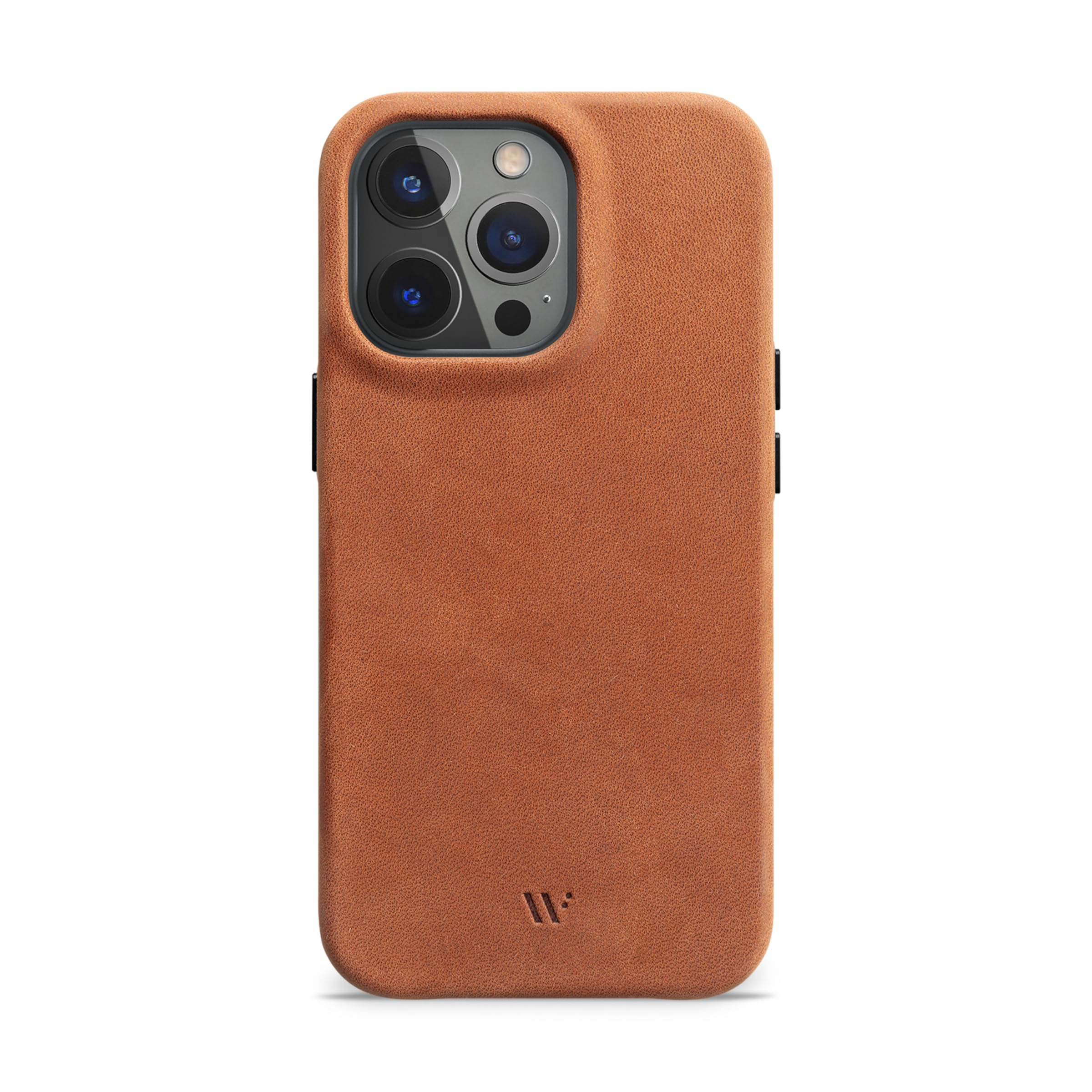 WIIUKA Case Compatible with iPhone 14 Pro, Leather from Germany, Leather Case Extra Thin, Premium Mobile Phone Case, Qi, Vintage Cognac Brown