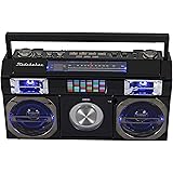Studebaker SB2145B 80's Retro Street Bluetooth Boombox with FM Radio, CD Player, LED EQ, 10 Watts RMS Power and AC/DC