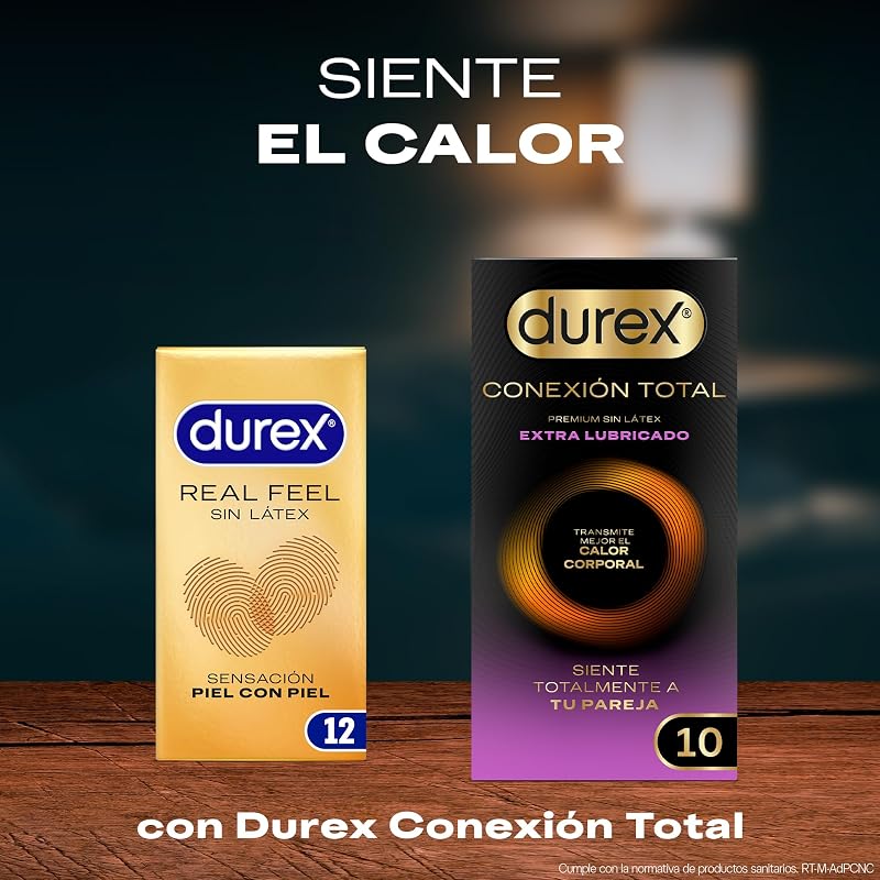 Preservativos Durex Real Feel, Extra Lubrificados, Sem Látex, Forma Fácil, 24 Preservativos
