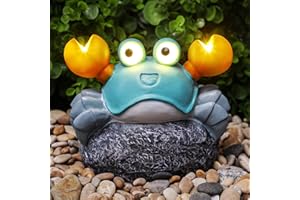 BASONCBS Solar Crab Outdoor Statues for Garden Outside Decor Yard Art Lawn Ornaments Porch Patio Balcony Home House，Unique Birthdays Gifts for Mom Grandma Women Wife Sister Children Blue