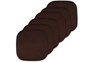 Sweet Home Collection Cushion Memory Foam Chair Pads Honeycomb Nonslip Back Seat Cover 16" x 16" Brown, Pack of 6