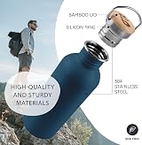 Bambaw Stainless Steel Water Bottle 500ml Blue Non-Insulated Leakproof view 2