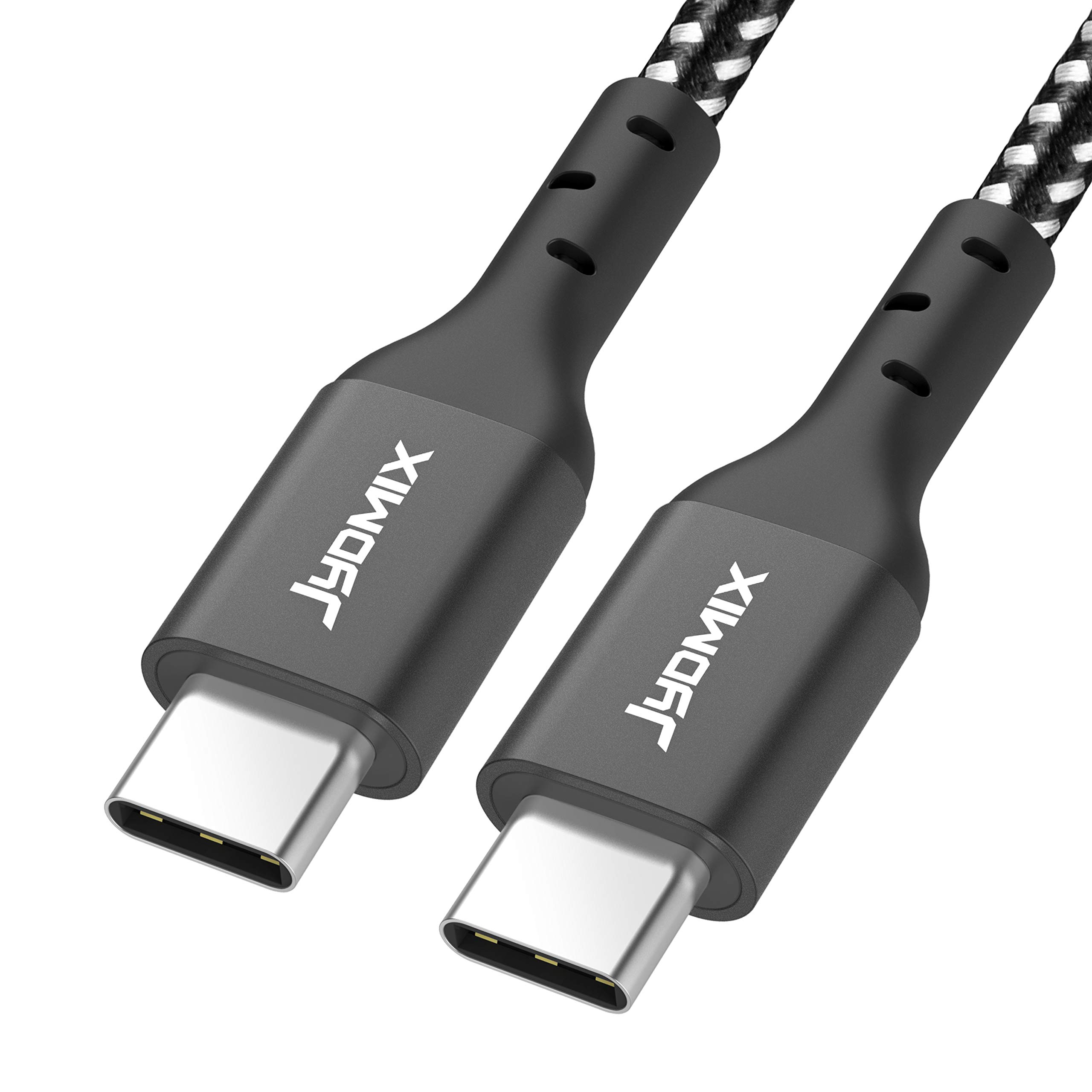 JYDMIX 2 Pack USB C to USB C Cable (6ft) 20V/3A USB2.0 Type C Cord (6FT-2Pack, Black)
