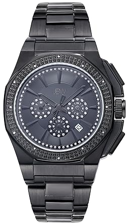 JBW Mens J329C Knox Stainless Steel Chronograph Diamond Watch