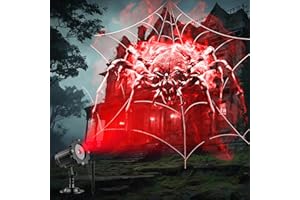 ASEOJOON Halloween Projector Lights Outdoor, 3D Dynamic Ghost Spider, Halloween Hologram Projector, Waterproof Halloween Light Projector for Window, Ground, Roof, Wall,Cemetery, Halloween Decor （Spider）