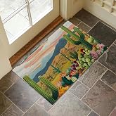 VANZEV Desert Cactus Sunset Indoor Door Mat for Entryway, 17x29.5 Inch, Southwestern Scene Floor Doormat for Home Decor, Non-Slip Rug Mat for Living Room, Kitchen, Bedroom, Gifts for Cactus Lovers