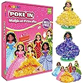 Poke Art Princesse Kits for Girls, Mess Free Kids' Paper Craft Kits for 4 5 6 7 8 9 Years Old, Creative Activity Gifts for Christmas Birthday