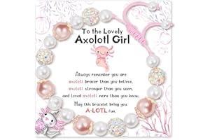 PEALICIOUS Axolotl Gifts Axolotl Bracelet for Girls, Stocking Stuffers for Girls Daughter Granddaughter, Niece or Sister, Adjustable Girls Bracelet Cute Axolotl Stuff as Birthday Gifts Christmas Gifts