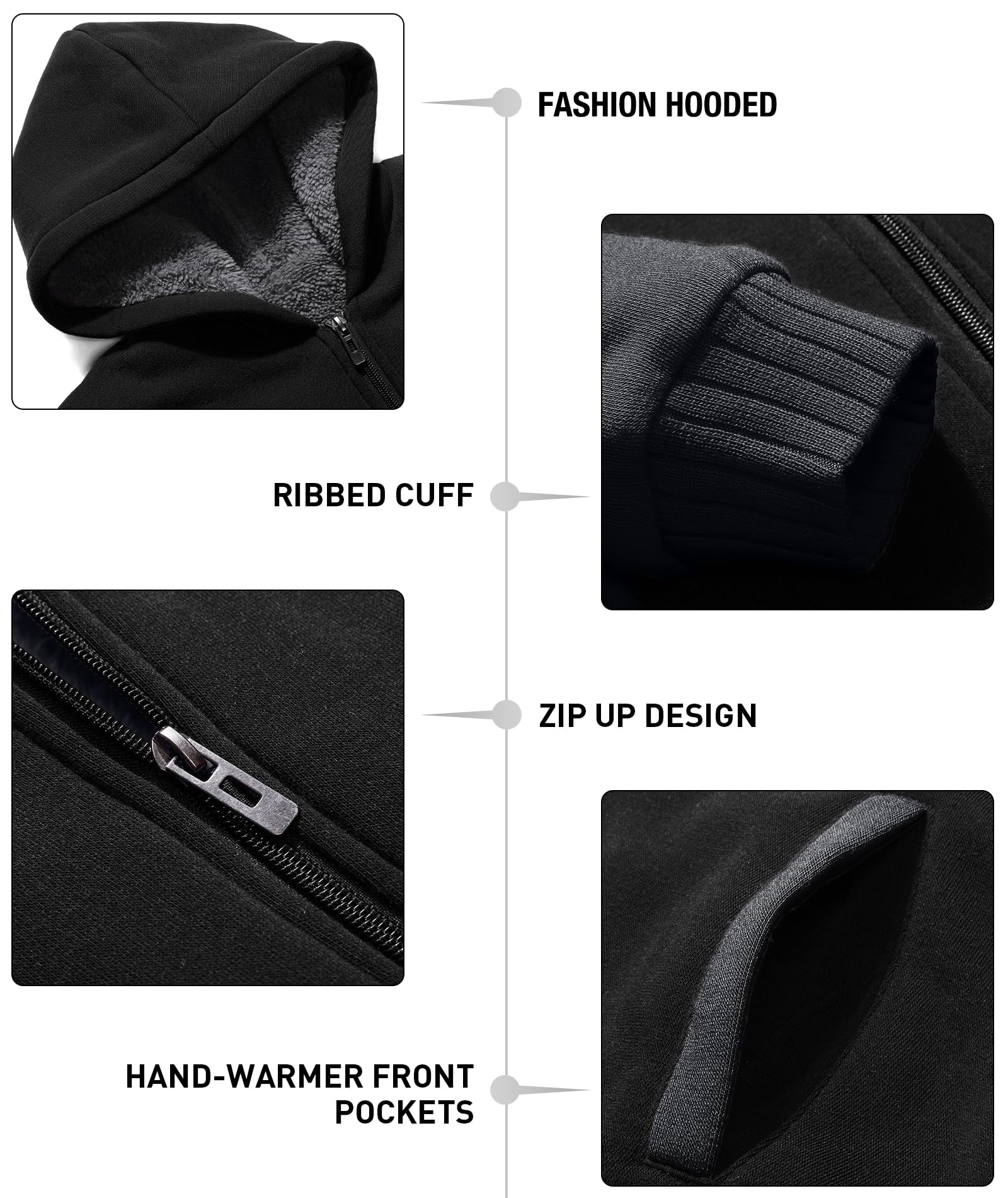 GEEK LIGHTING Boys Sherpa Lined Hoodie Kids Fleece Sweatshirt Full Zip Hooded Jacket