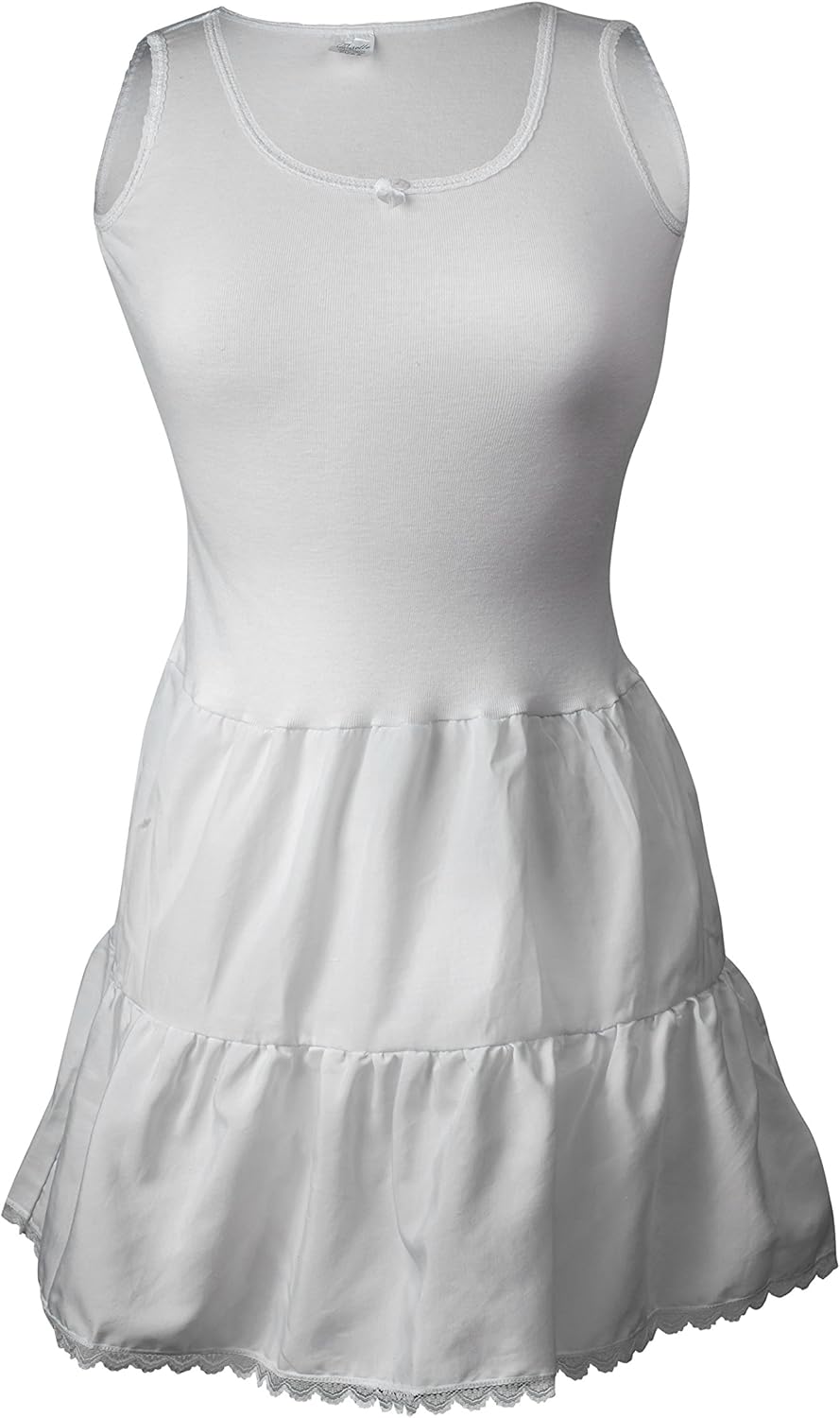 white cotton slip dress