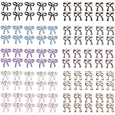 DANUDON 100 Pcs Bow Charms for Jewelry Making, Alloy Enamel Bowknot Charms Bulk Cute Bow Tie Pendants for DIY Bracelets Necklace Earrings, 5 Colors