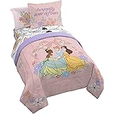 Jay Franco Kids Comforter Set Includes Sheets and Pillow Covers - Soft and Cozy Bed Set for Stylish Room Decor, Pink – Disney Princess, 7 Piece Full