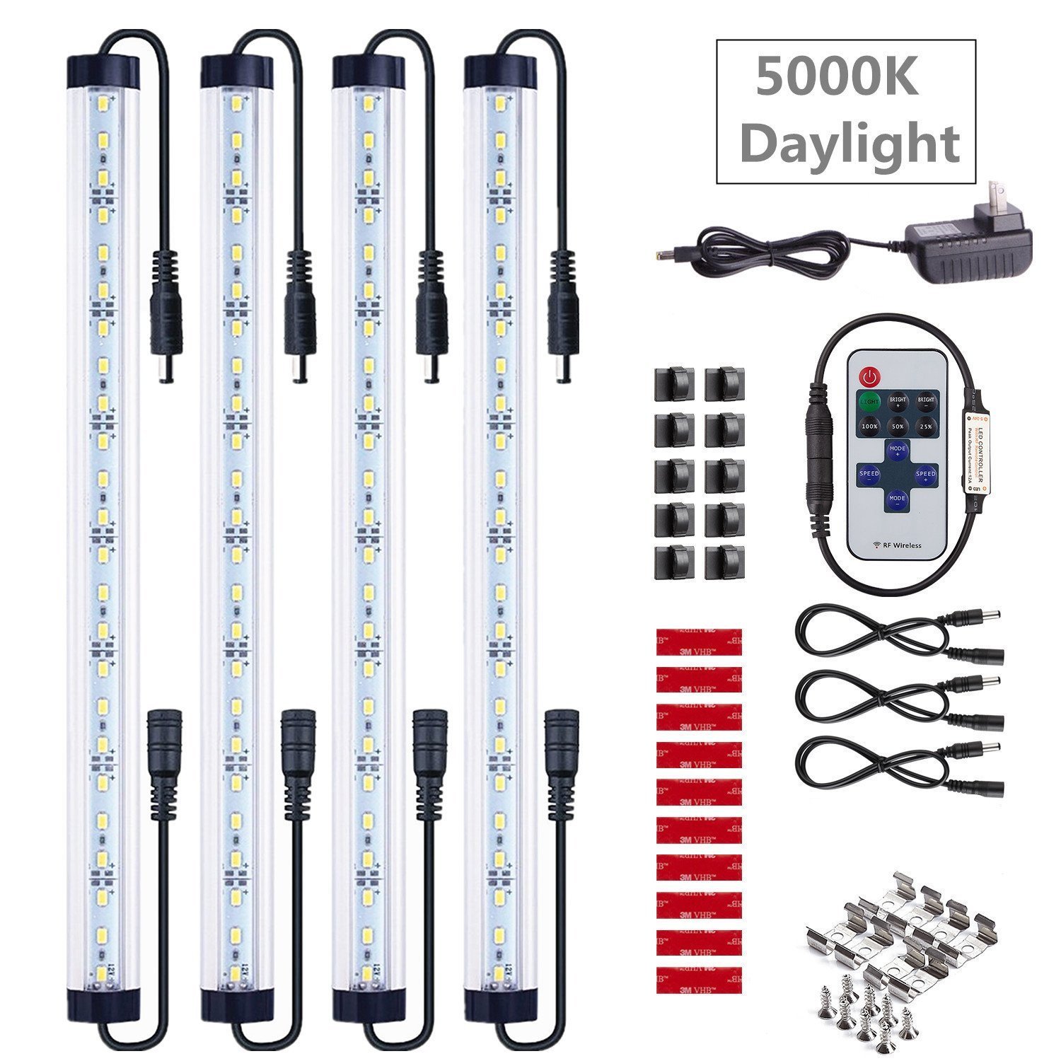 Dimmable LED Under Lighting Kit 4pcs Extendable Under Counter
