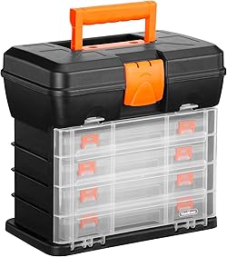 Caja de Herramientas VonHaus Estuche Organizador con 4 Cajones y Divisores Ajustables 