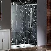 WOODBRIDGE Frameless Single Sliding Shower Door with Soft Close System, 57.5-60" Width x 76" Height with 3/8"(10mm) Clear Tem