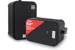 Pyle 2 Way Speaker System Pair - 500W Peak Power 6.5 Inch Passive Weatherproof Wall / Ceiling Mounted - Heavy Duty Universal Mount - Use for Pool, Patio, Indoor, Outdoor (Black)