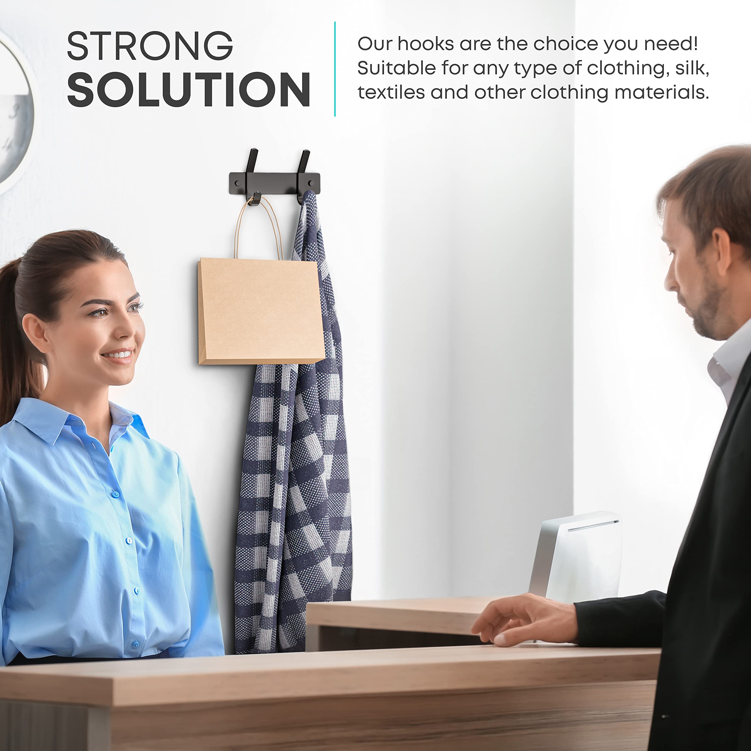 Matte Black Small Coat Rack Wall Mount – 6 Inch