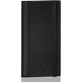 CASMONAL Checkbook Cover for Women and Men, Check Book Holder for Personal | PU Leather with Elastic Band, Transparent PVC Divider for Duplicate Checks, RFID Blocking