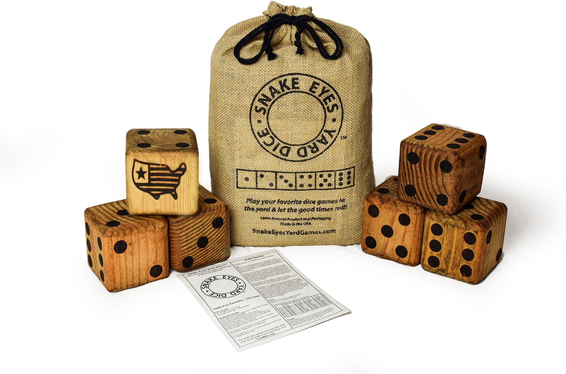 Snake Eyes Yard Dice - USA Version - Made in USA - Free Priority Shipping