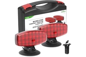 Agrieyes Wireless Trailer Lights with Adjustable Bracket, Battery Magnetic Tow Lights with Strobe for Towing Trucks, Wrecker, RV, Camper, Boats