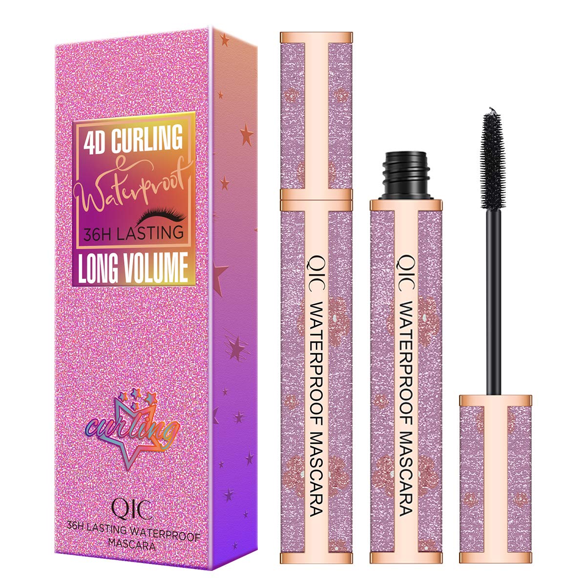 4D Silk Fiber Lash Mascara , Fiber Mascara , Waterproof Mascara , Natural Thick Thickening and Lengthening Mascara Lasting All Day.