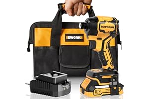EWORK Impact Driver Cordless 1/4 Impact Driver Kit 21V Brushless Compact Power Impact Drivers, High Torque 2600 in-lbs, 4-Speed Impact Driver Set with 2.0Ah Lithium-ion Battery, Fast Charger, Tool Bag