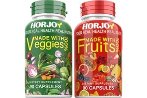 HORJOY Nature Fruits and Veggies/Vitamins Supplements Dietary Nutritional Balance 90 Fruit and 90 Veggie Capsules