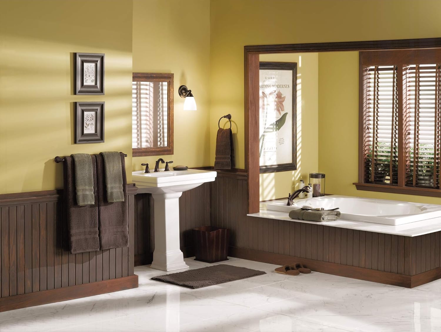 Moen YB2224ORB Brantford Collection 24-Inch Bathroom Single Towel Bar, Oil Rubbed Bronze - Oil Bronze Towel Rack - 