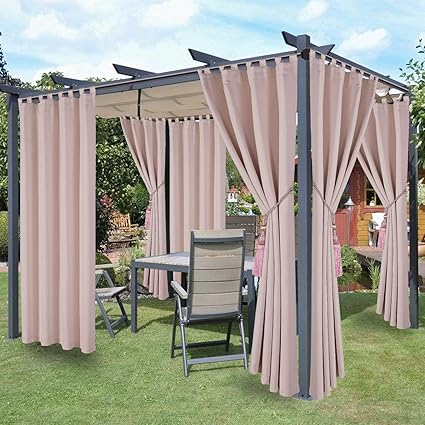 lordtex cortinas impermeables para interiores y exteriores para patio con aislamiento termico bloquean el sol con tiras adhesivas desmontables