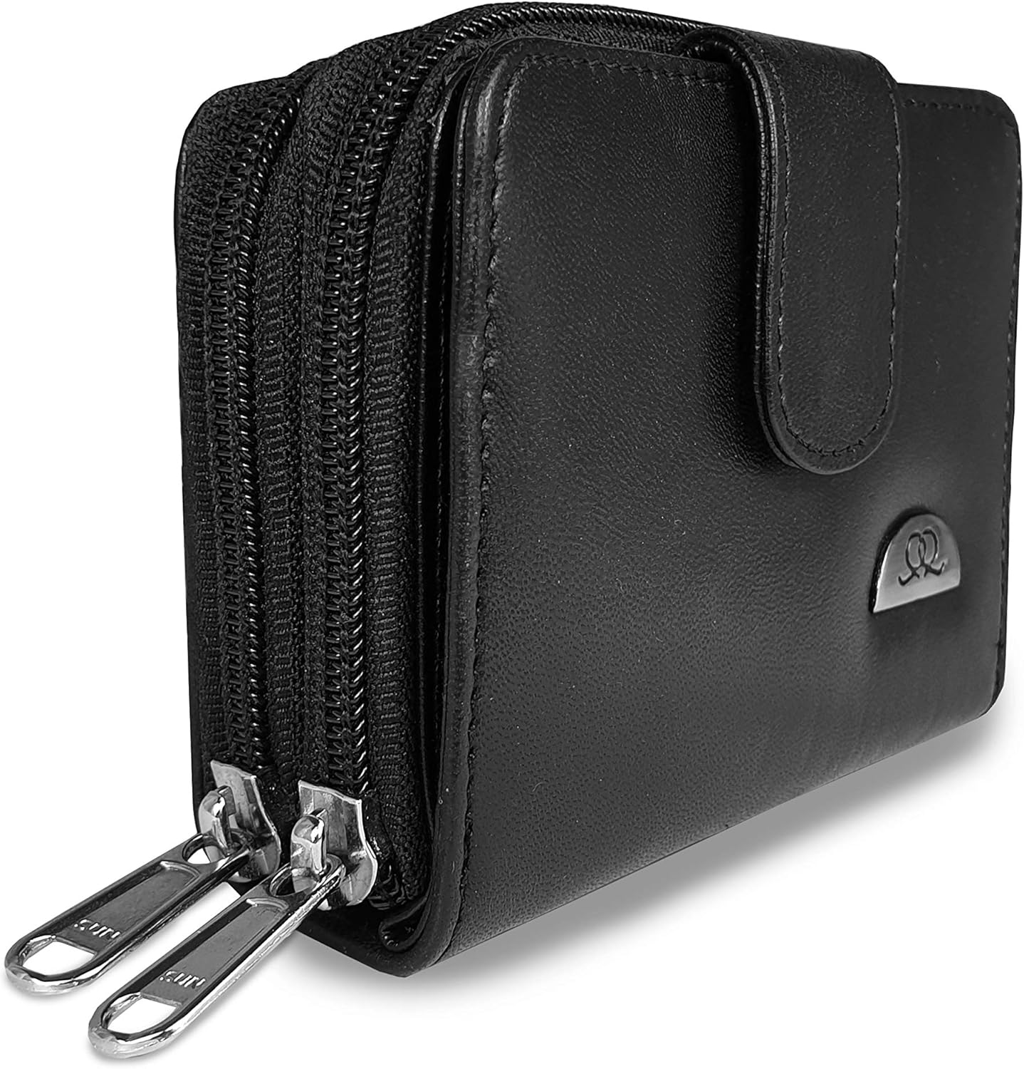 Ladies Designer Leather Purse with 6 RFID Blocking Credit Card Spaces with Zip Closure, Zipped Up Coins Section, 12x9x4cm - Image 3