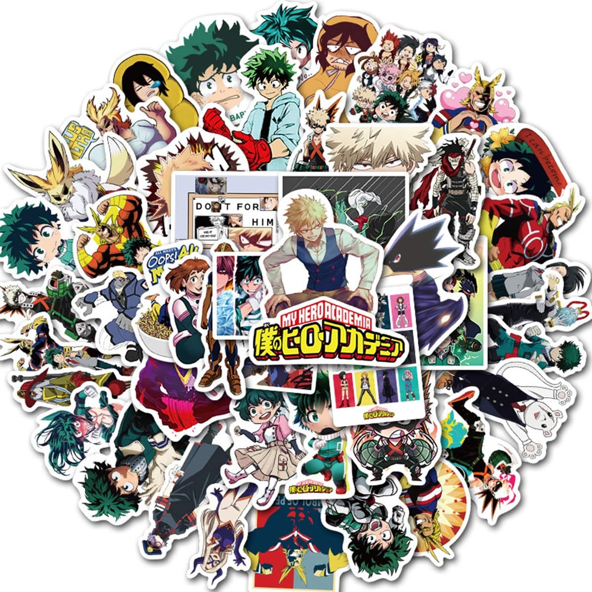 My Hero PVC Waterproof Stickers for Laptop, Notebooks, Car, Bicycle, Skateboards, Luggage Decoration 50PCS